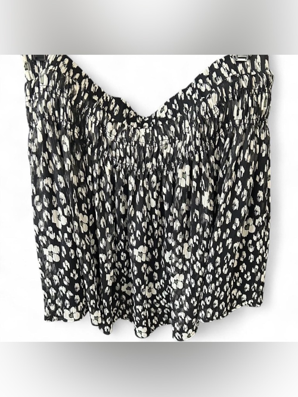 Promod Black and White Mini Skirt